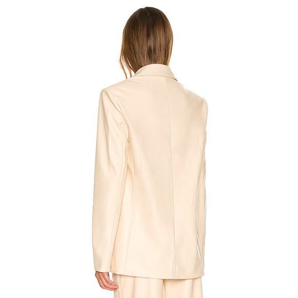 WeWoreWhat Faux Leather Blazer Medium Cream Oversized Quiet Luxury Minimalist - Picture 13 of 13